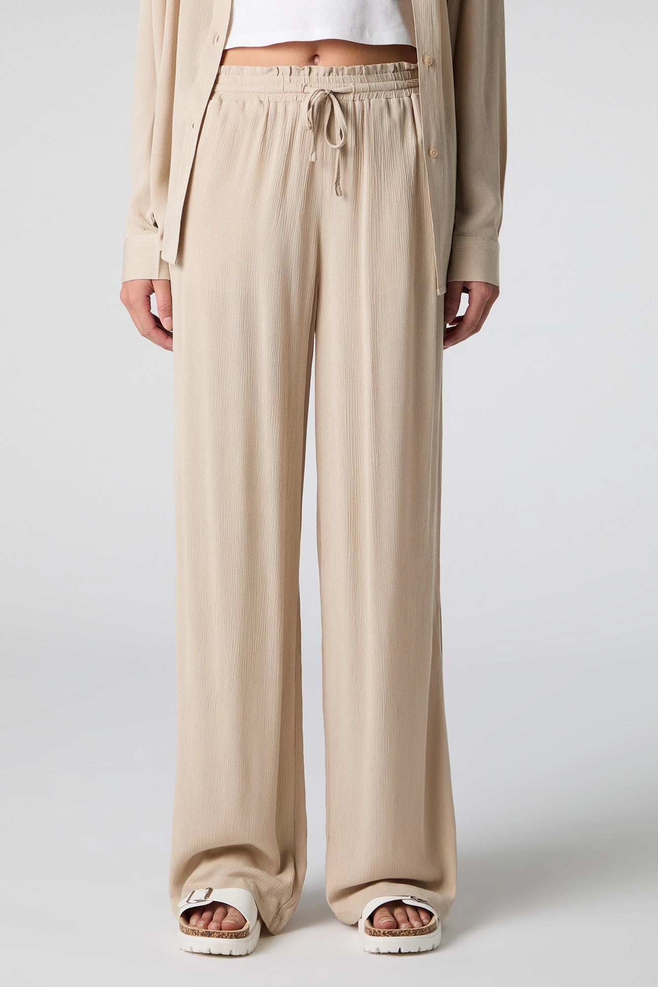 Flowy Drawstring Wide Leg Pant