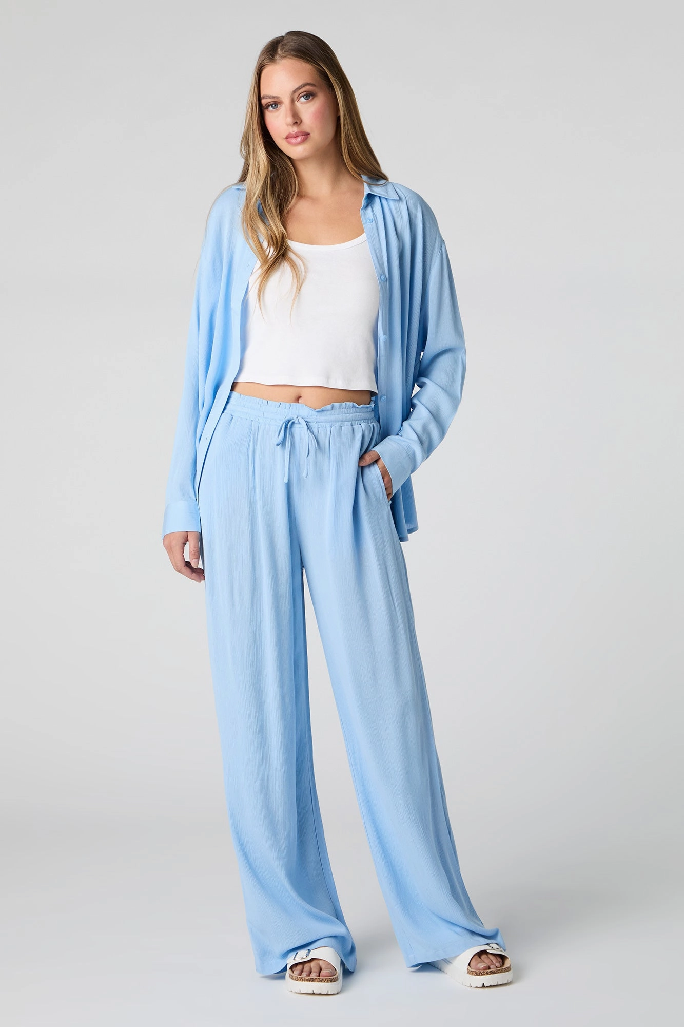 Flowy Drawstring Wide Leg Pant