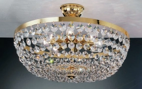 Flush Fitting Ceiling Light With Premium  Crystals