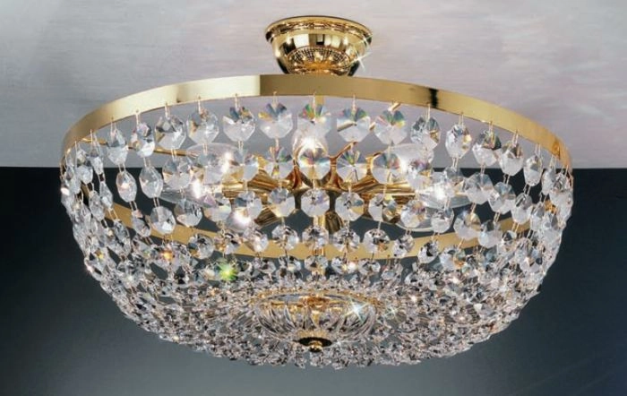 Flush Fitting Ceiling Light With Premium  Crystals