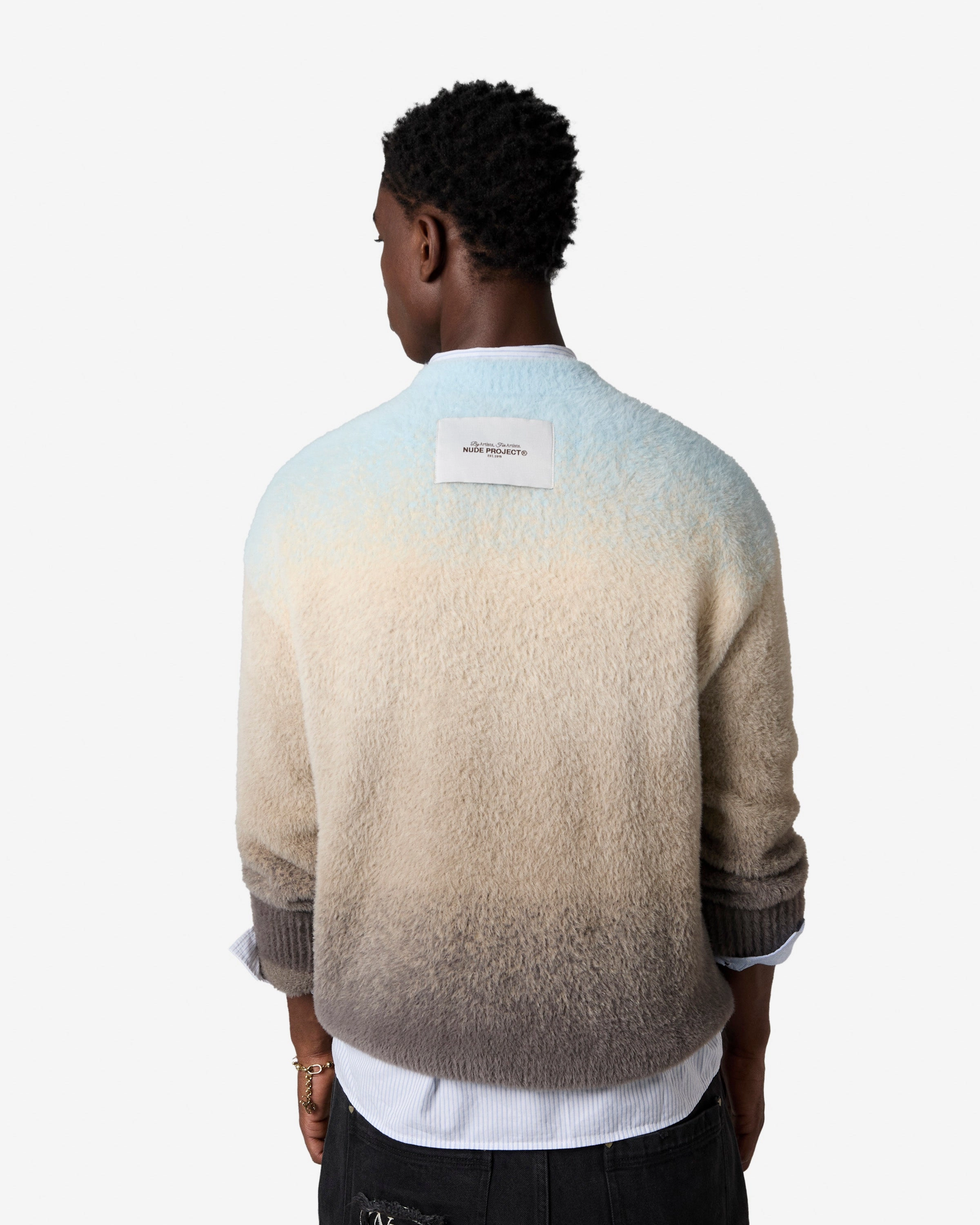 Gradient Cozy Knit Sweater Baby Blue