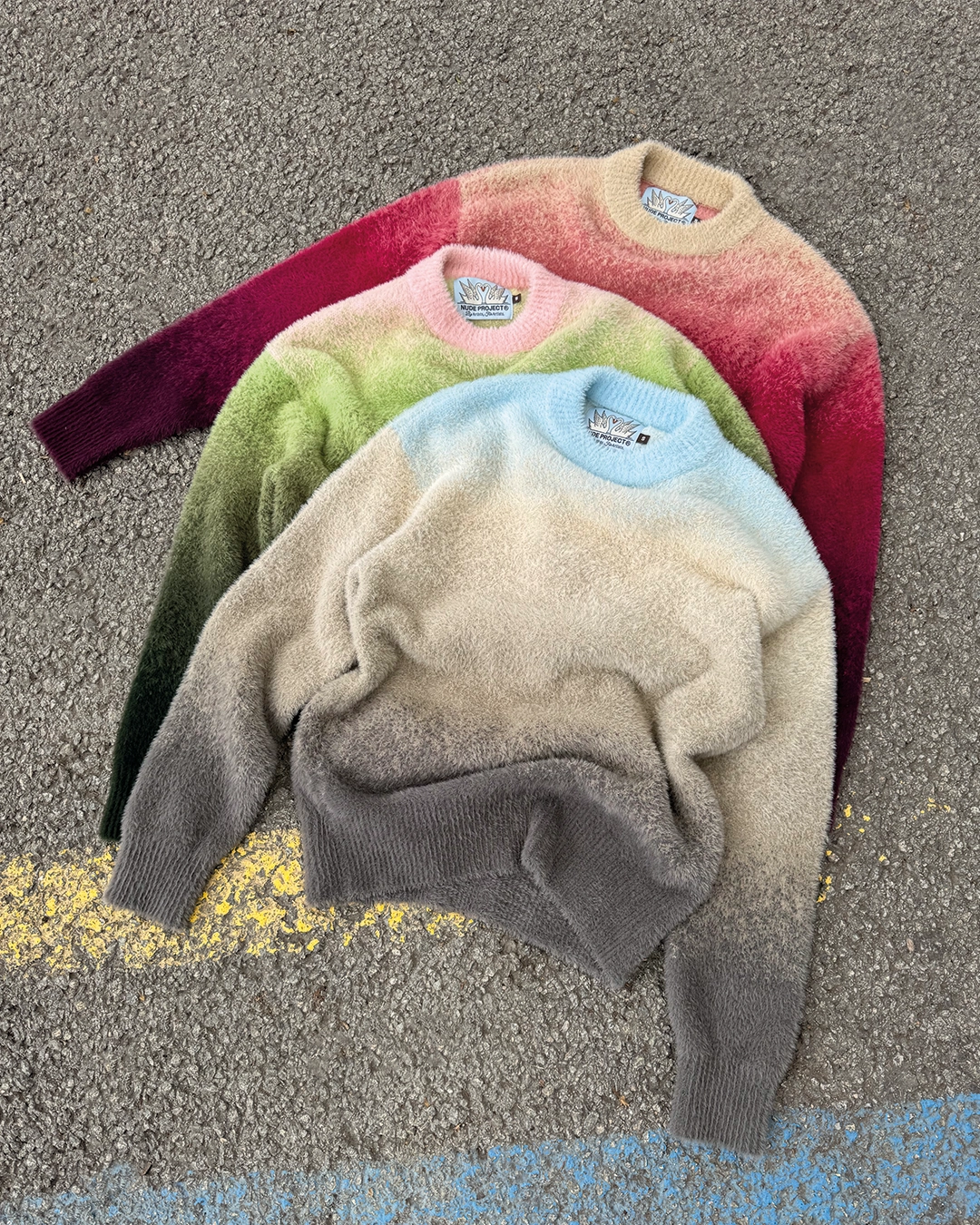 Gradient Cozy Knit Sweater Baby Blue