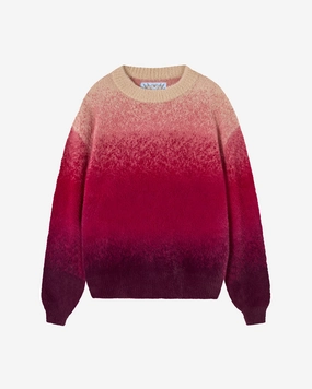 Gradient Cozy Knit Sweater Red
