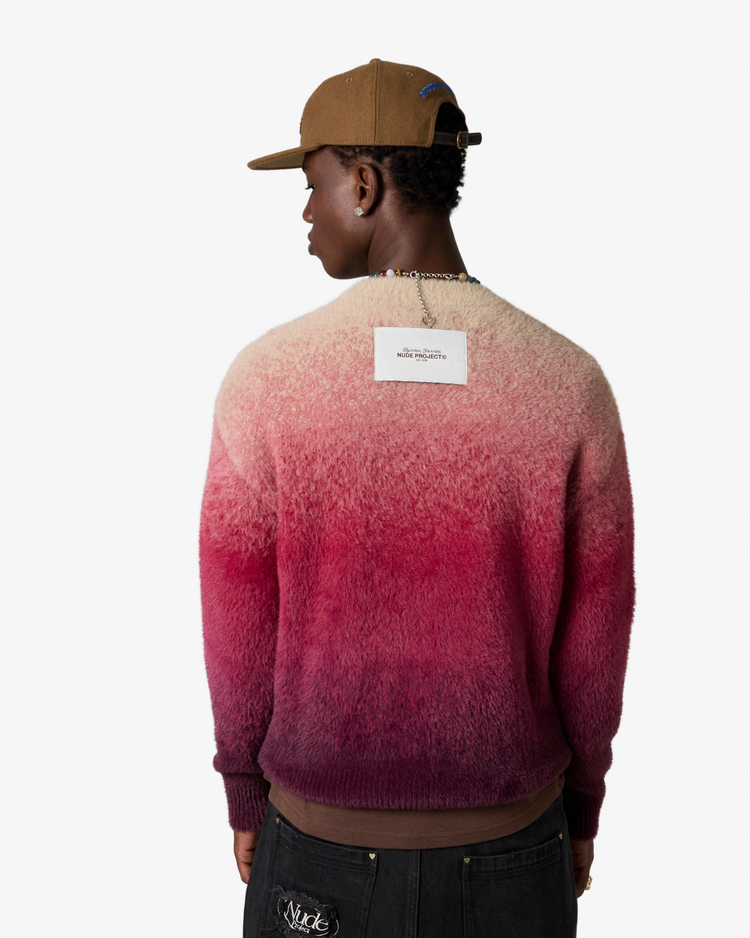 Gradient Cozy Knit Sweater Red