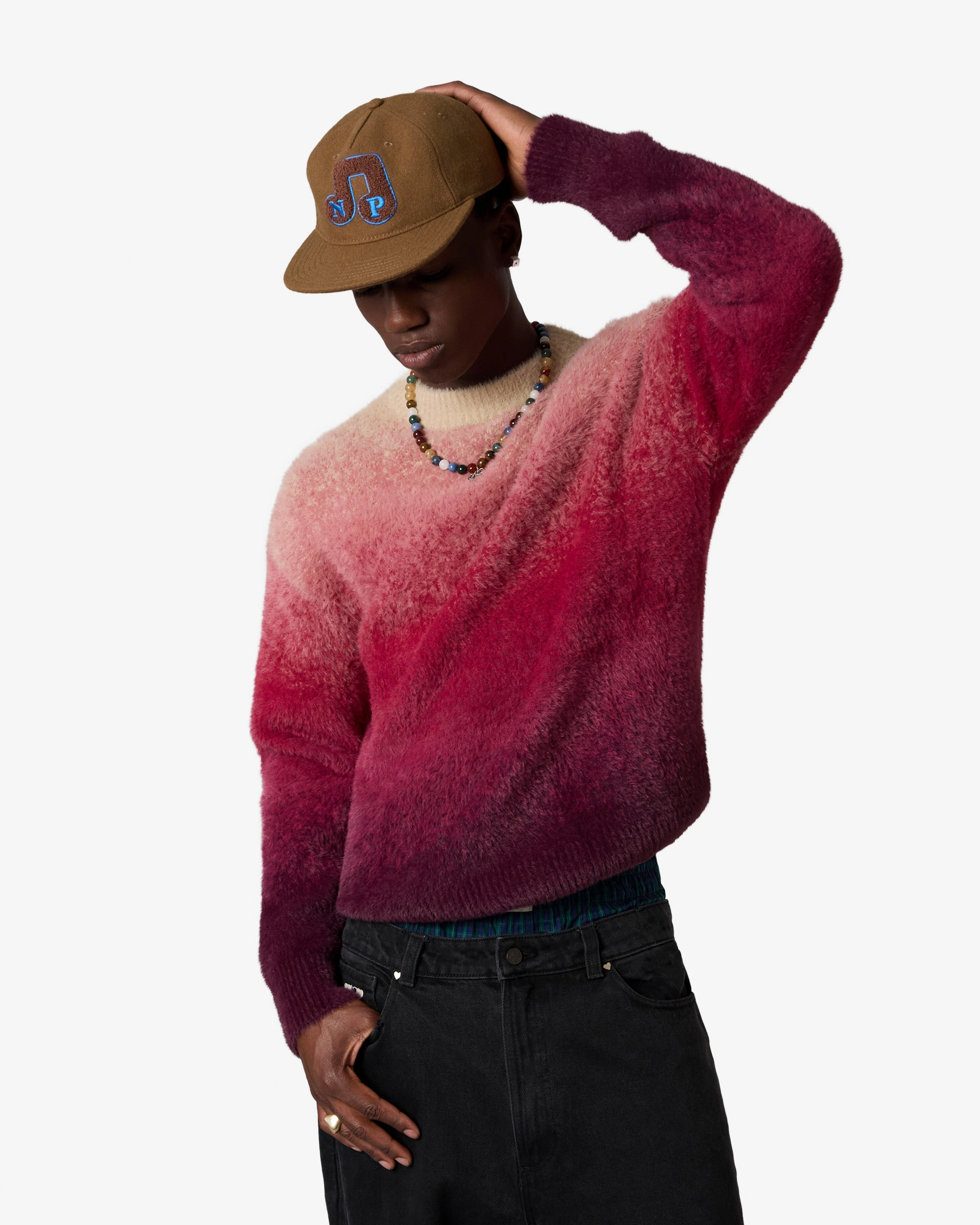 Gradient Cozy Knit Sweater Red