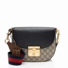 Gucci GG Supreme Padlock Saddle Medium Shoulder Bag