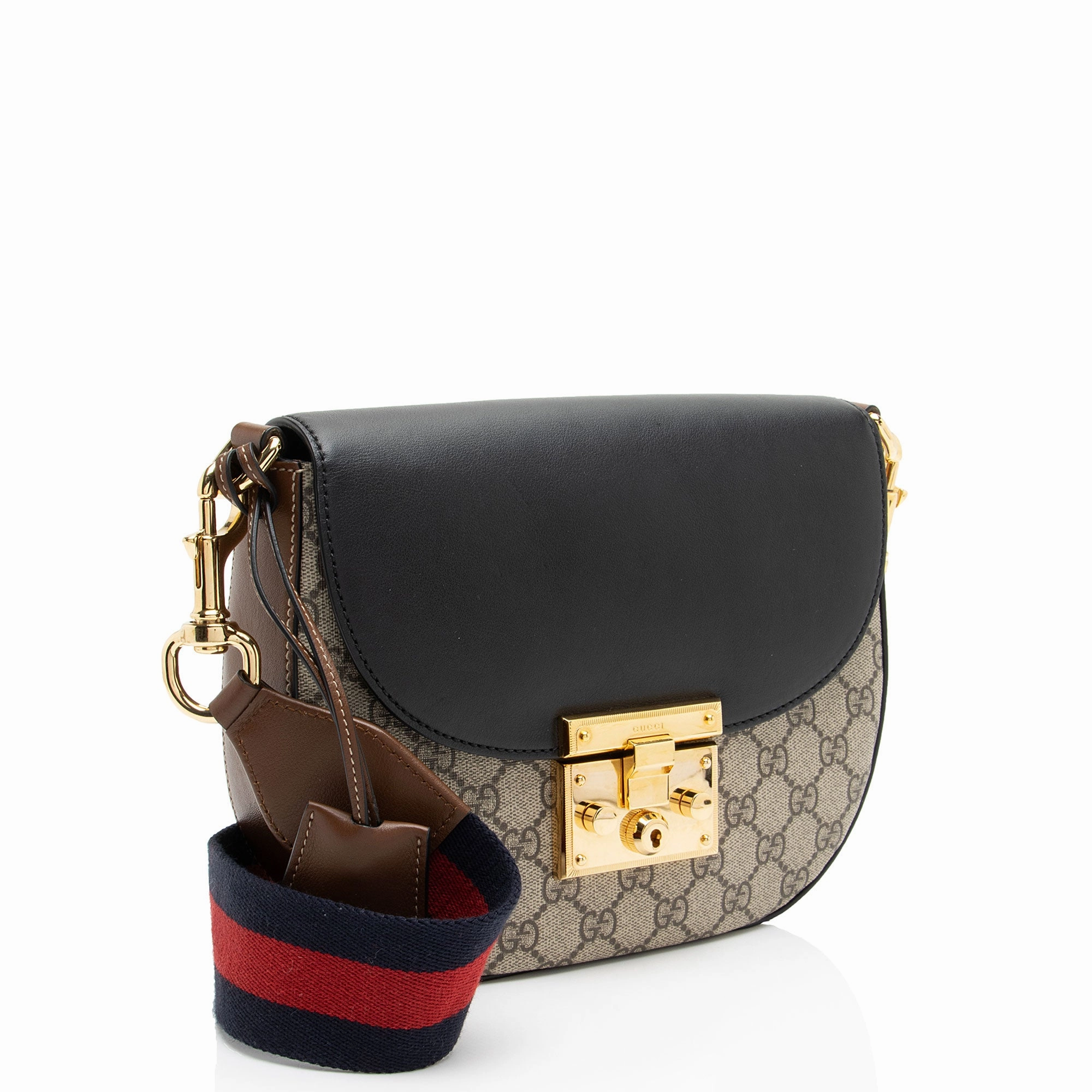 Gucci GG Supreme Padlock Saddle Medium Shoulder Bag