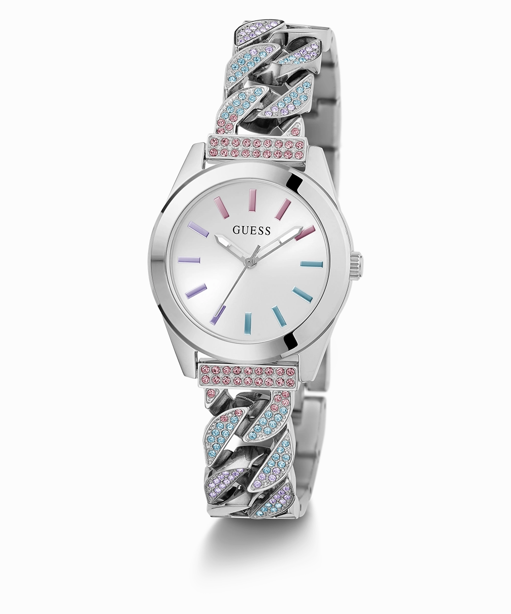 GUESS Ladies Silver Tone Analog Watch