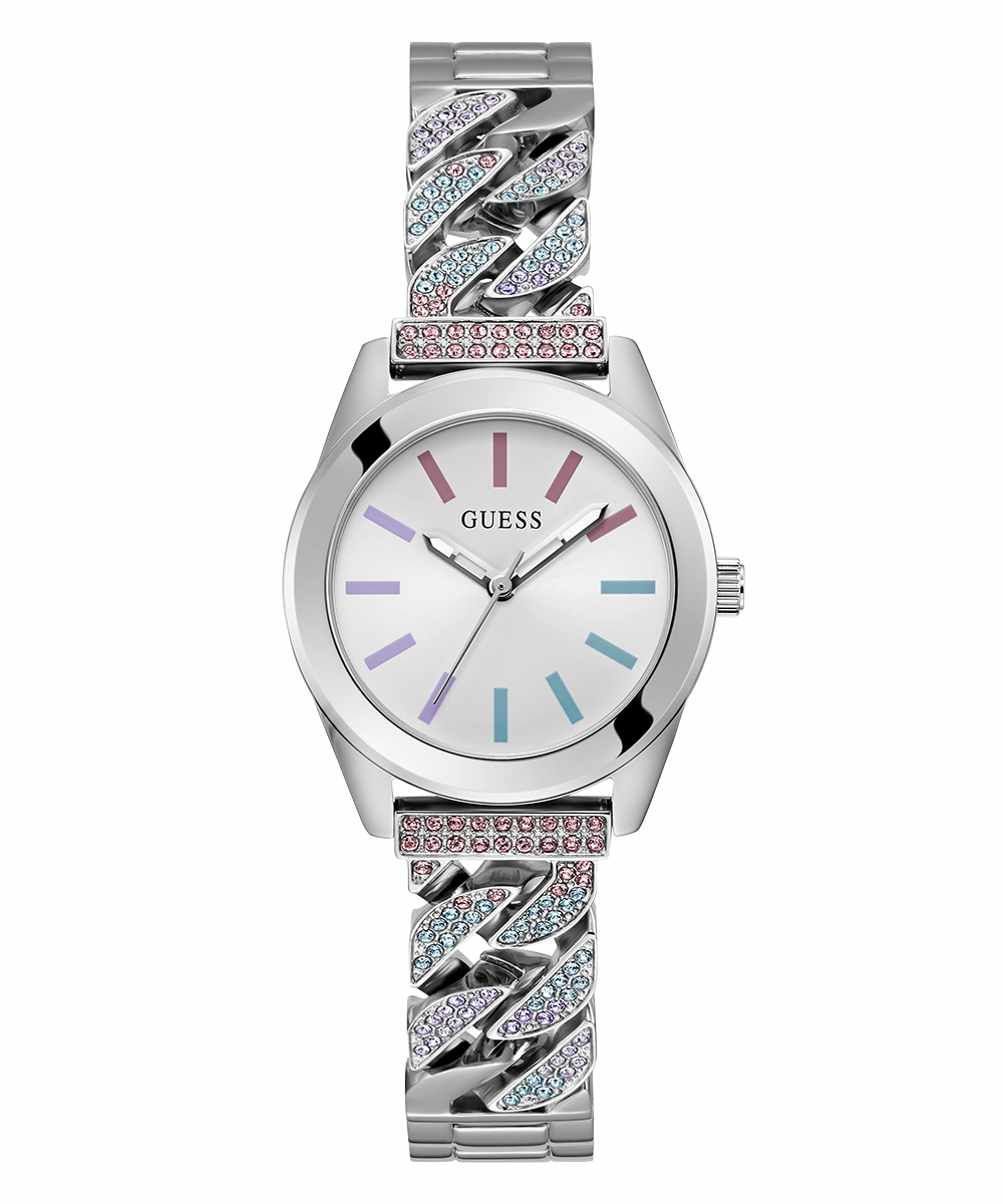 GUESS Ladies Silver Tone Analog Watch