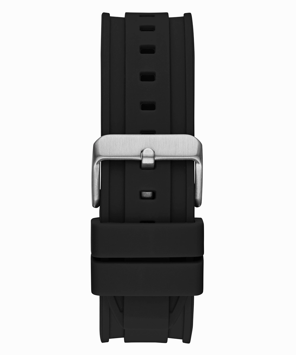 GUESS Mens Black Silver Tone Multi-function Watch