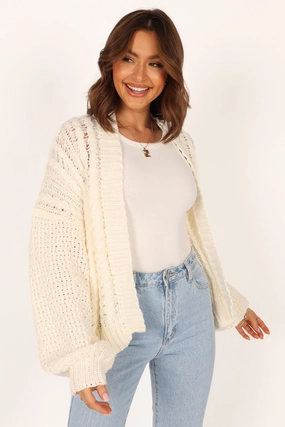 Hailey Oversized Sleeve Cardigan - Cream