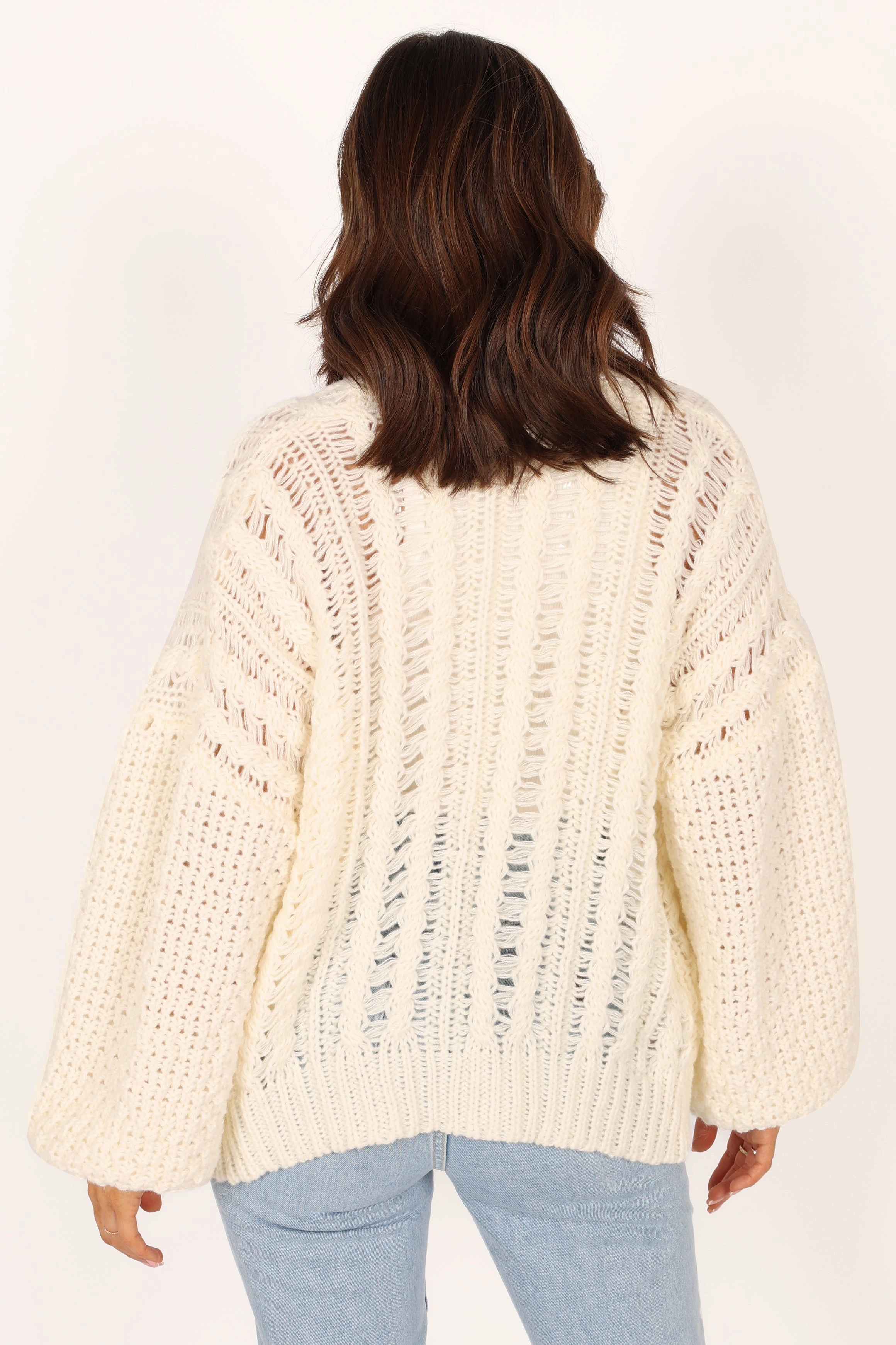 Hailey Oversized Sleeve Cardigan - Cream