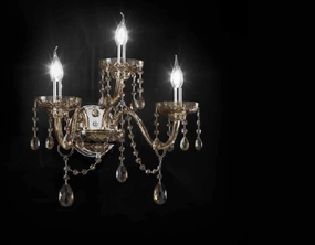 Impressive gold or chrome wall chandelier with  sparkling premium crystals