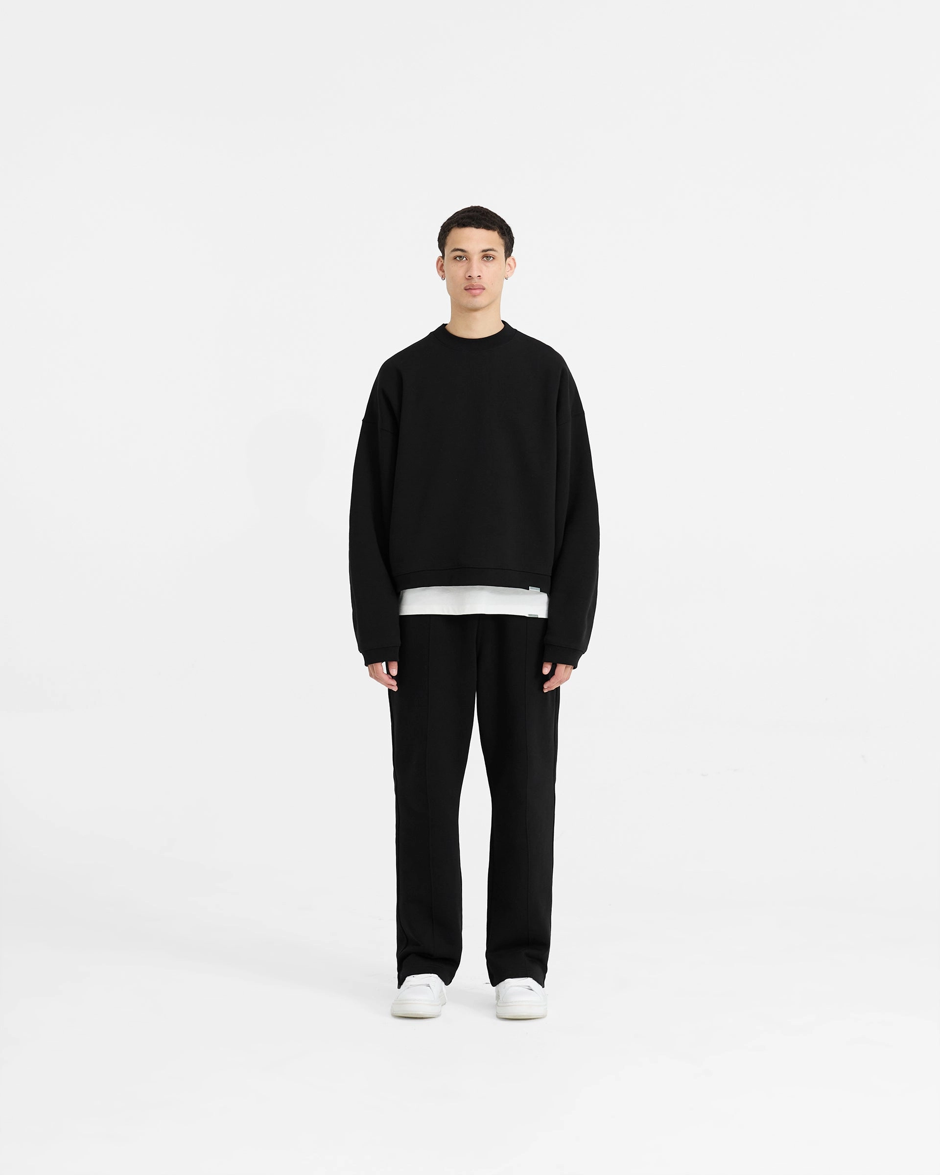 Initial Boxy Sweater - Black