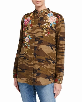 Johnny Was Amara Mandarin Collar Shirt