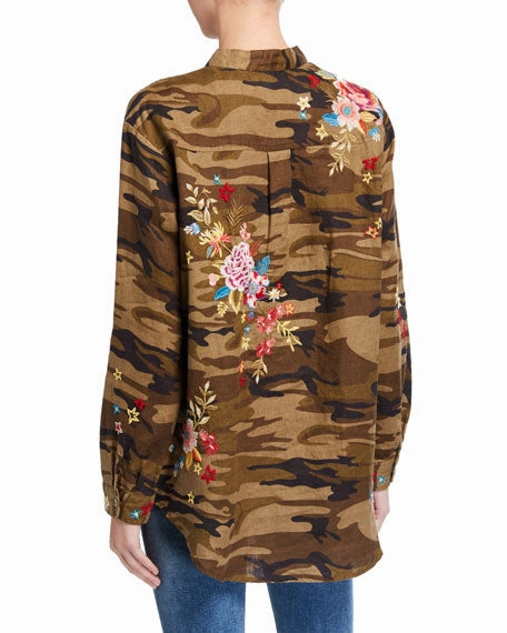 Johnny Was Amara Mandarin Collar Shirt