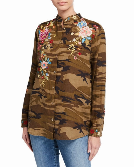 Johnny Was Amara Mandarin Collar Shirt