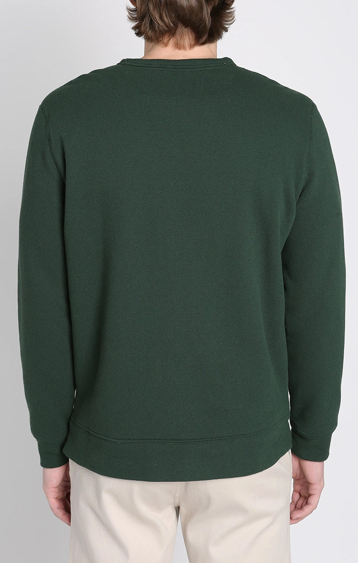 Kent Recycled Jacquard Sherpa Lined Crewneck