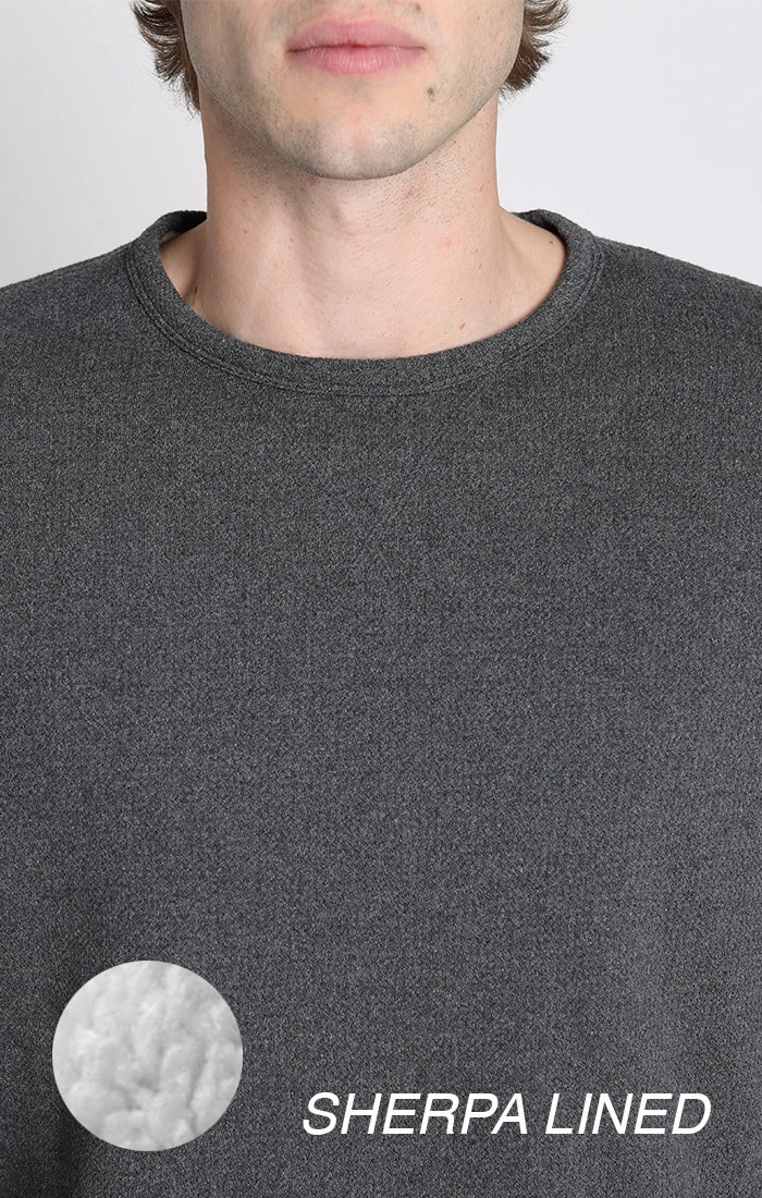 Kent Recycled Jacquard Sherpa Lined Crewneck