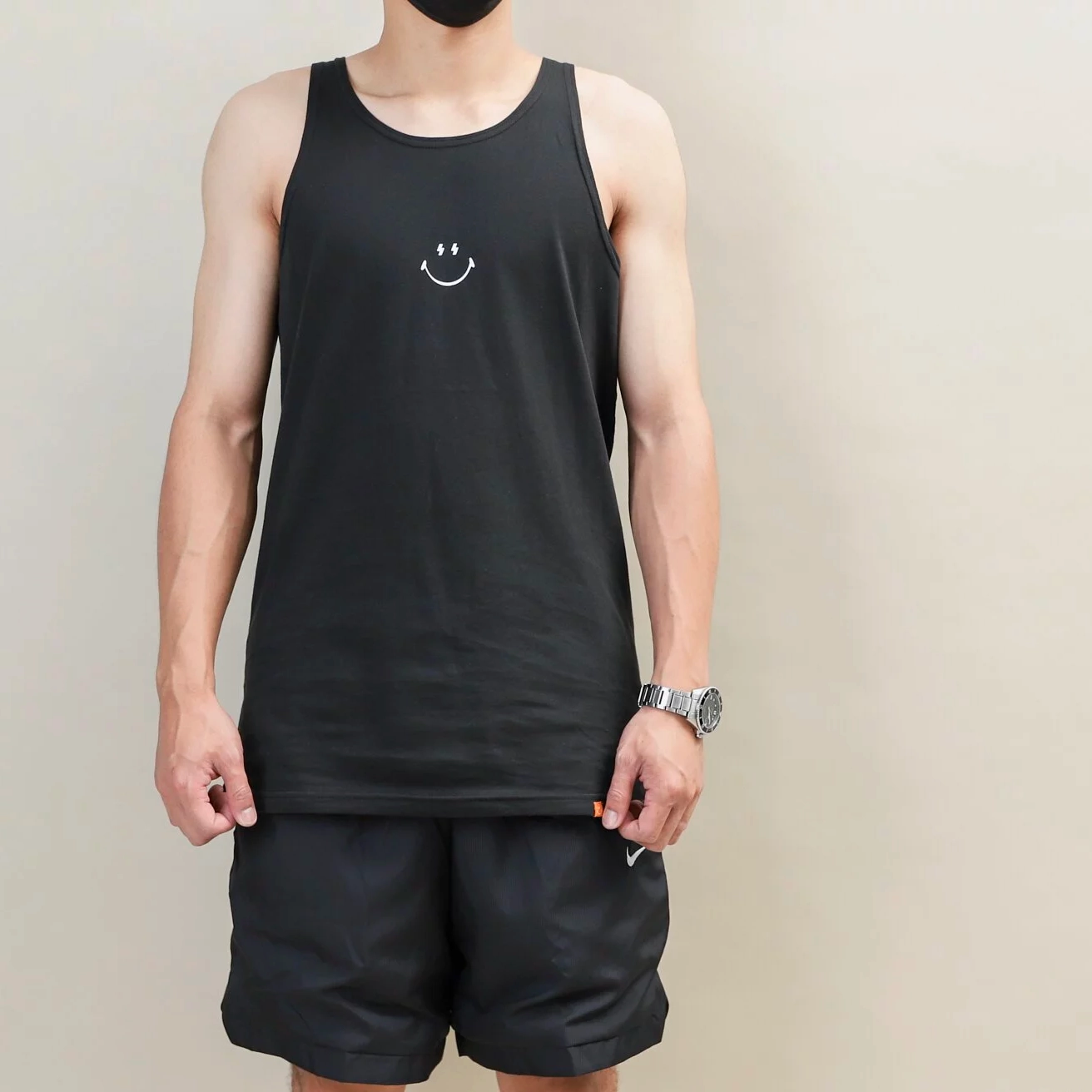 Kickstage #KEEP Lightning Smile Logo Tank Top (2-in-1) [KS111]