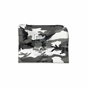 Leather Money Bag Snow Camo