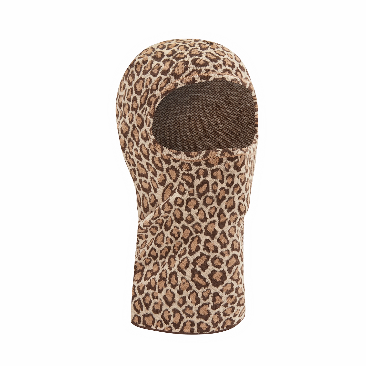 LEOPARD JACQUARD KNIT BALACLAVA [BROWN]