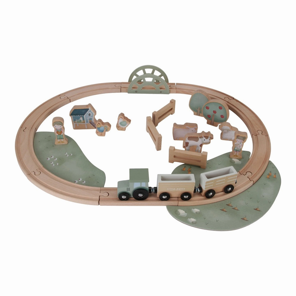 Little Dutch Little Farm Wooden Train Track