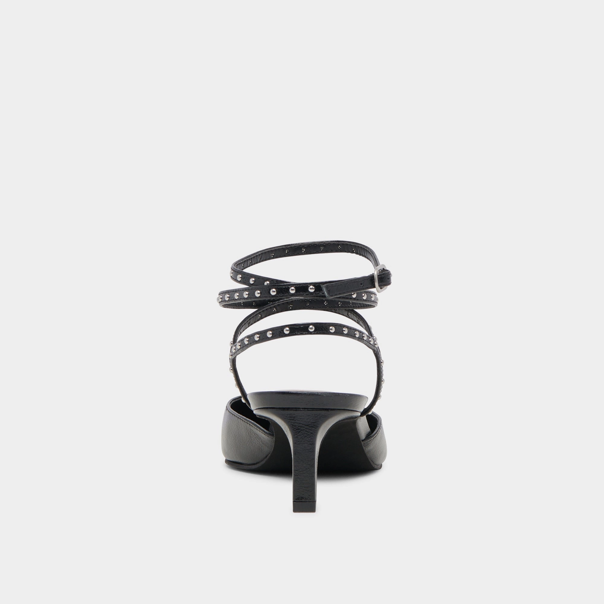 LOKLYN STUD HEELS MIDNIGHT CRINKLE PATENT - re:vita
