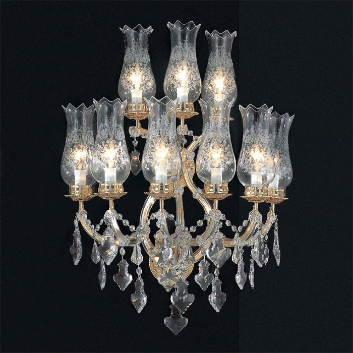 Maria Theresa 9 Light Premium Strass Crystal Wall Chandelier