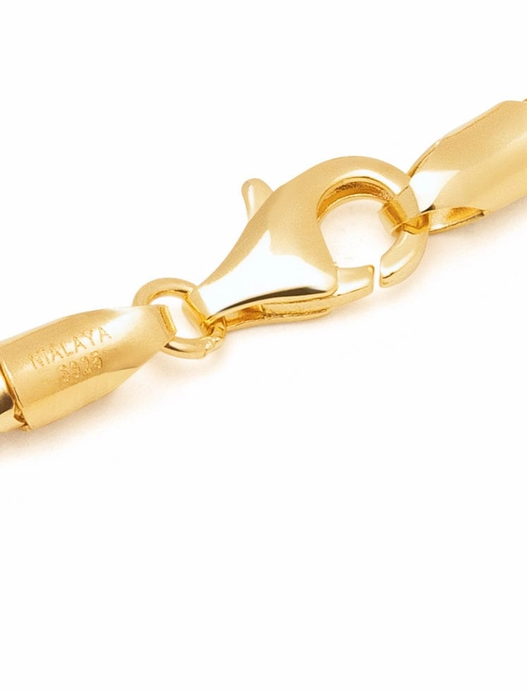 Men's Sterling Silver Gold Plated Figaro Bracelet