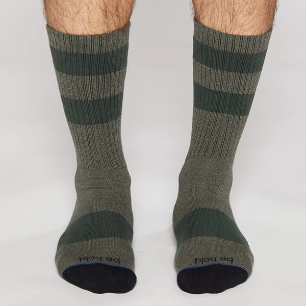 Mens Be Bold - Forest Crew Grip Socks (Barre / Pilates)