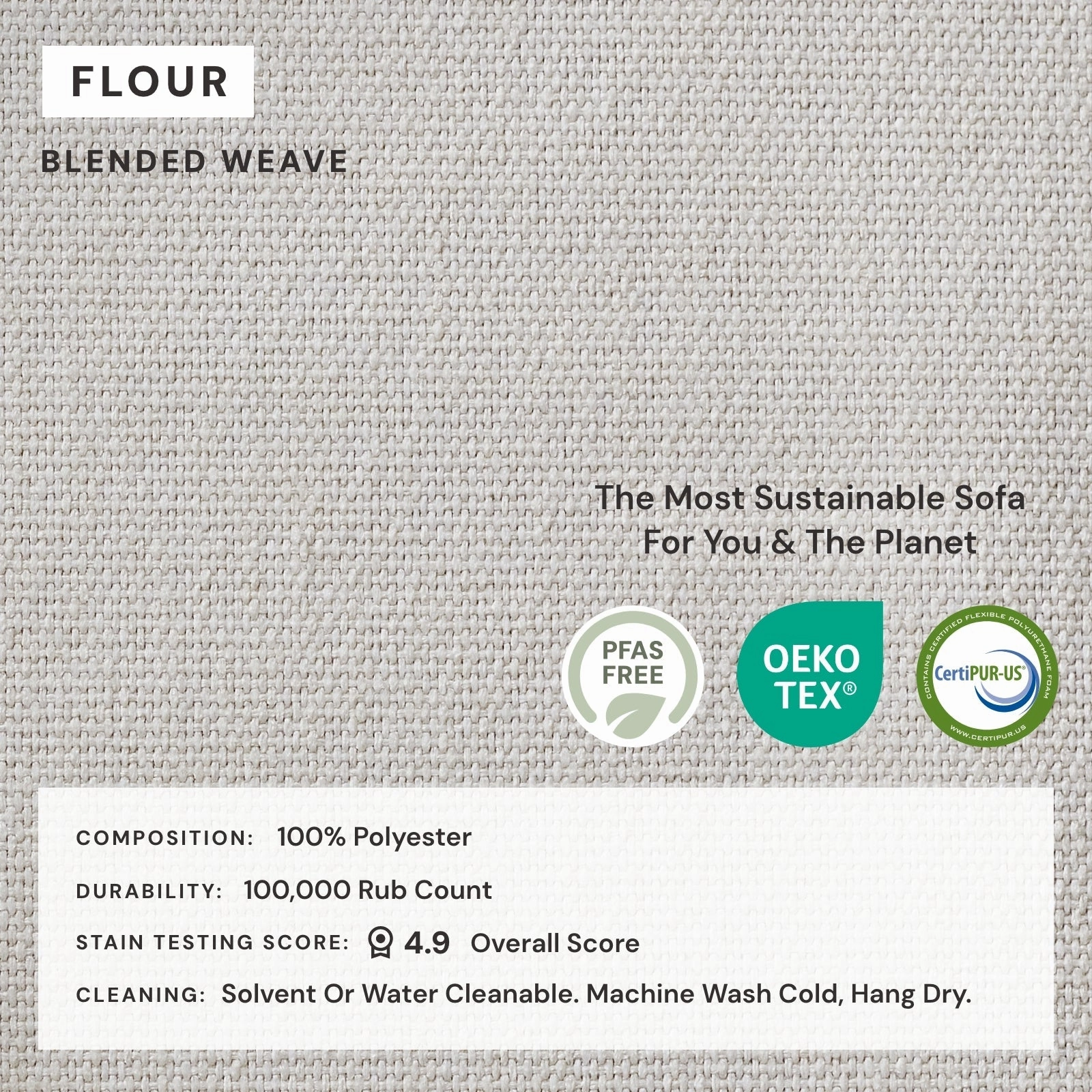 Modular Performance 2-Seater Sectional in Flour | Relaxed Blend