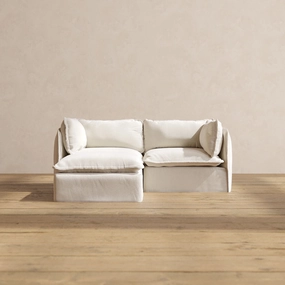 Modular Performance 2-Seater Sectional in Flour | Relaxed Blend