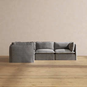 Modular Performance 4-Seater Corner Sectional in Ash | Relaxed Blend
