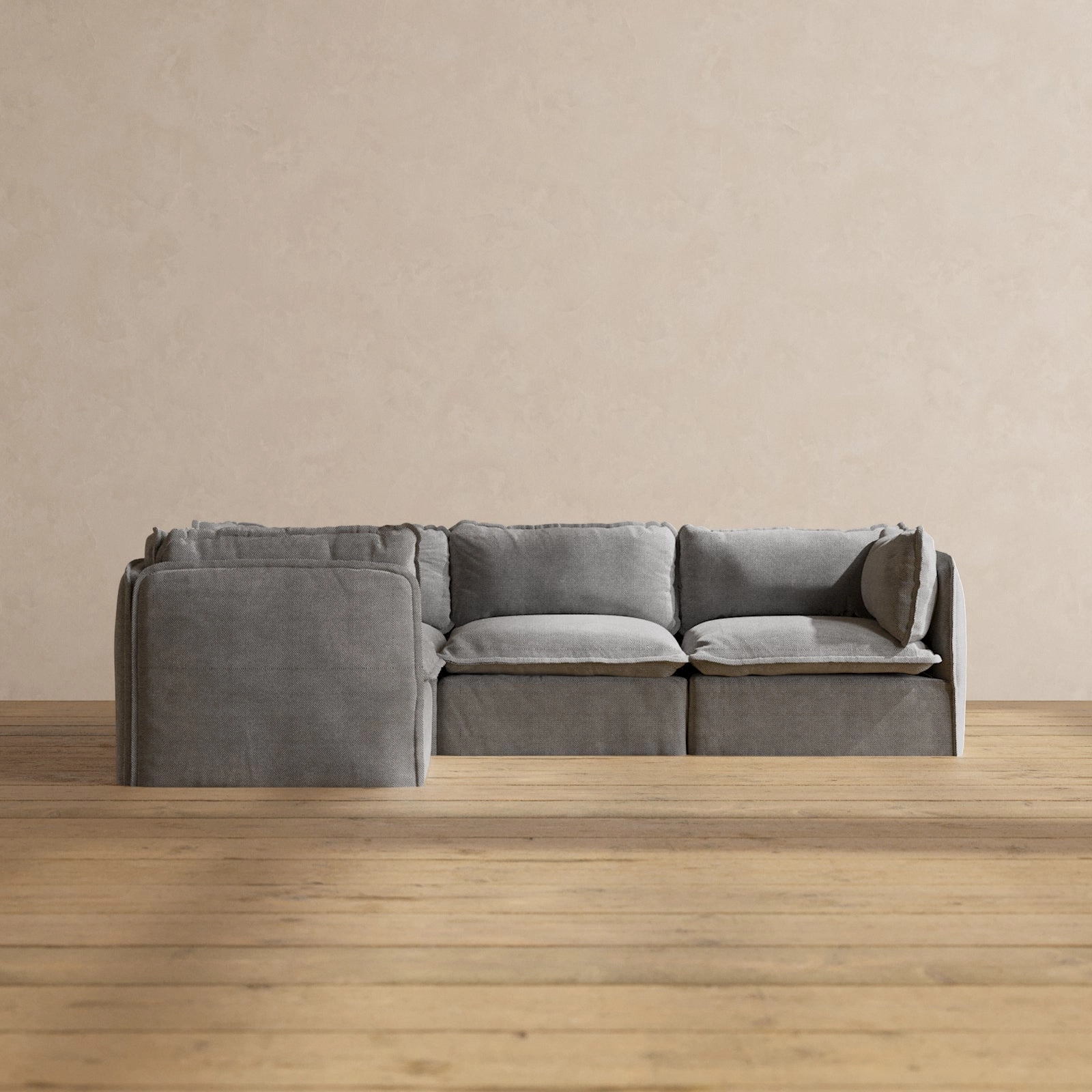 Modular Performance 4-Seater Corner Sectional in Ash | Relaxed Blend