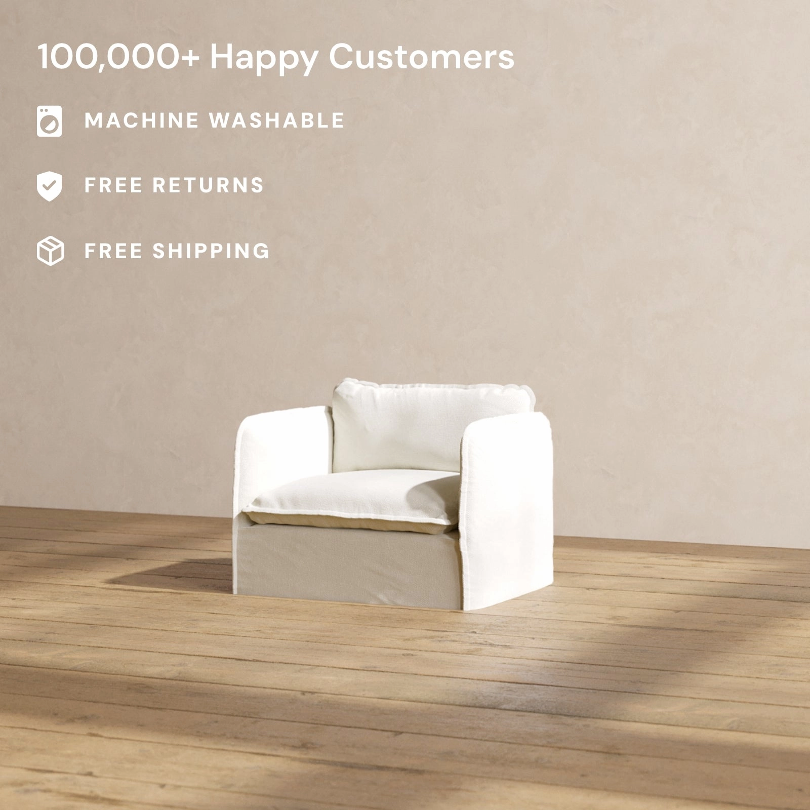Modular Performance Armchair in Eggshell | Relaxed Blend