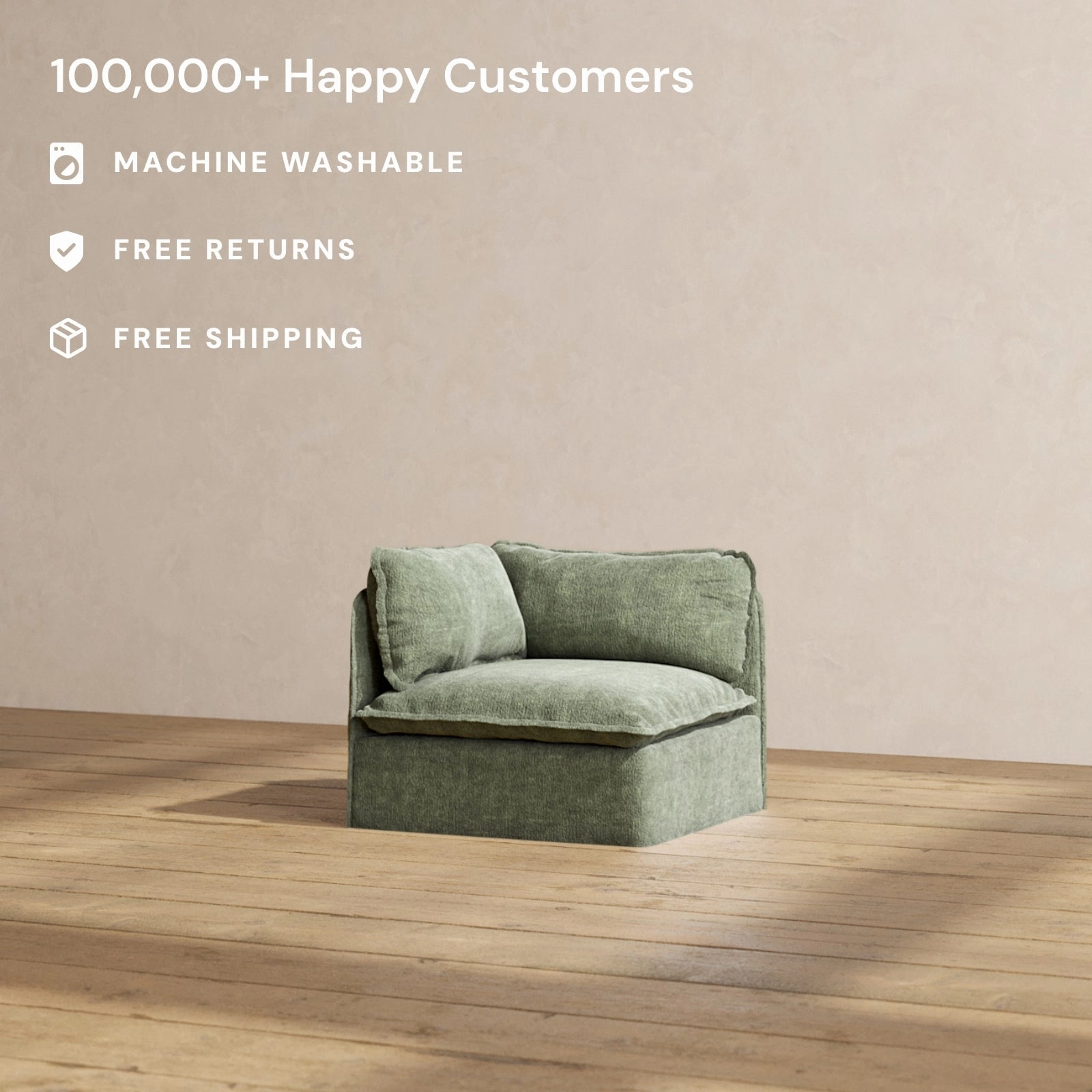 Modular Performance Corner Chair in Willow | Relaxed Blend