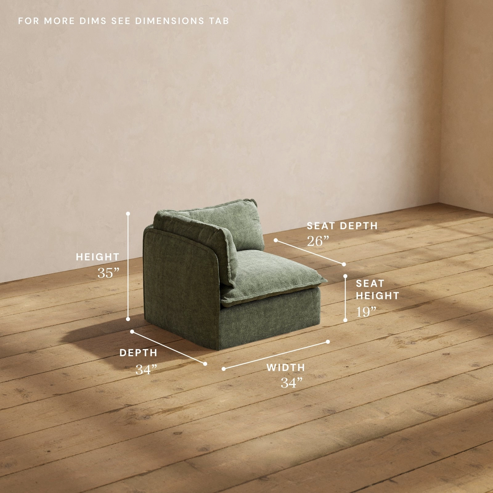 Modular Performance Corner Chair in Willow | Relaxed Blend
