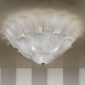Murano Glass Leaf Chandelier | Mid century