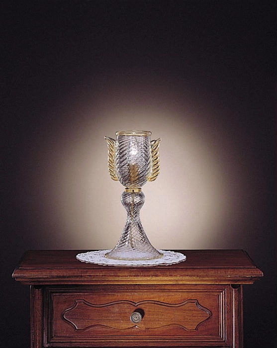 Murano Glass Table Lamp With Decorative 'Morises'