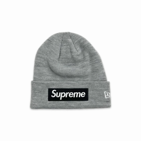 New Era Box Logo Beanie FW22 Heather Grey