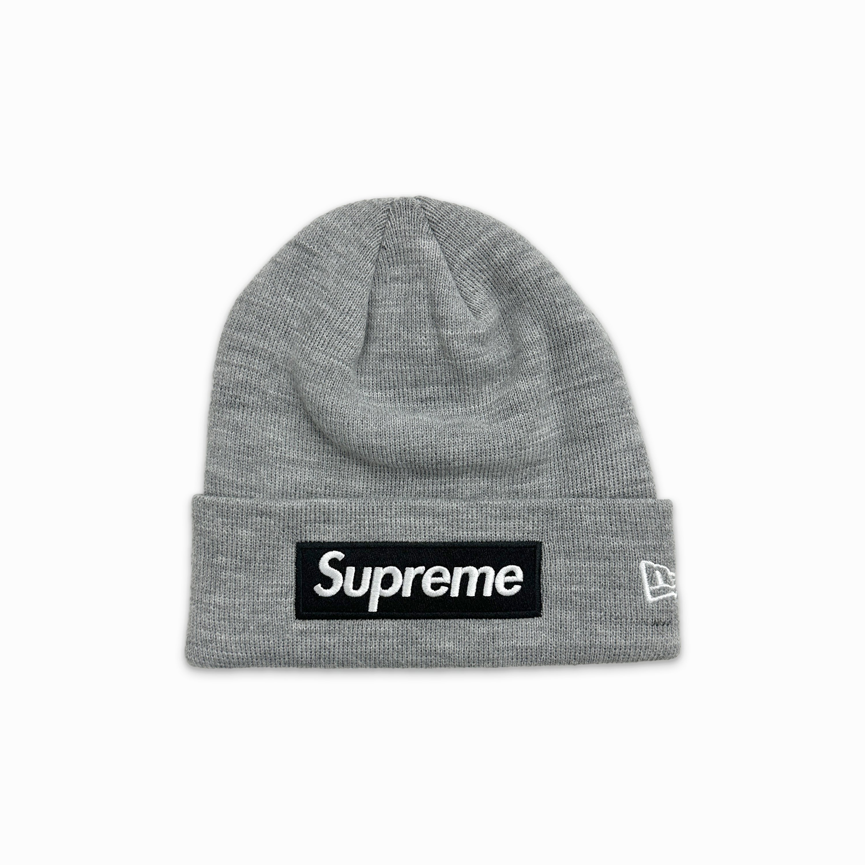 New Era Box Logo Beanie FW22 Heather Grey