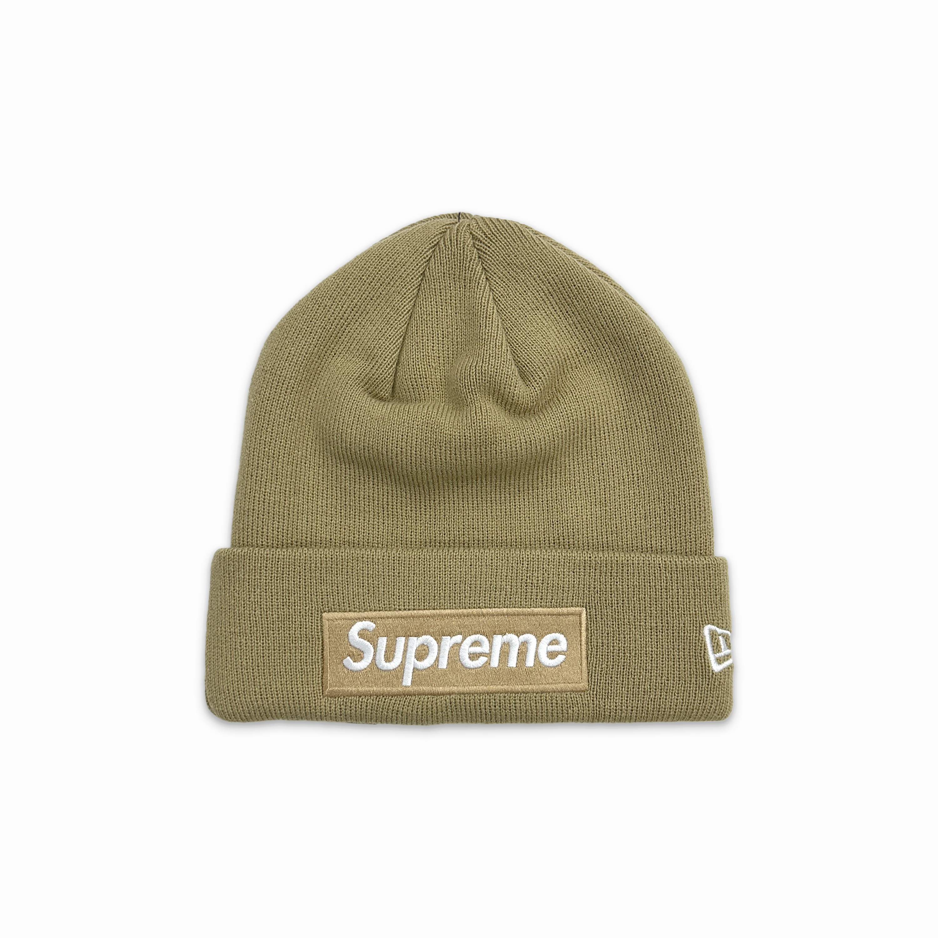 New Era Box Logo Beanie FW23 Dark Sand