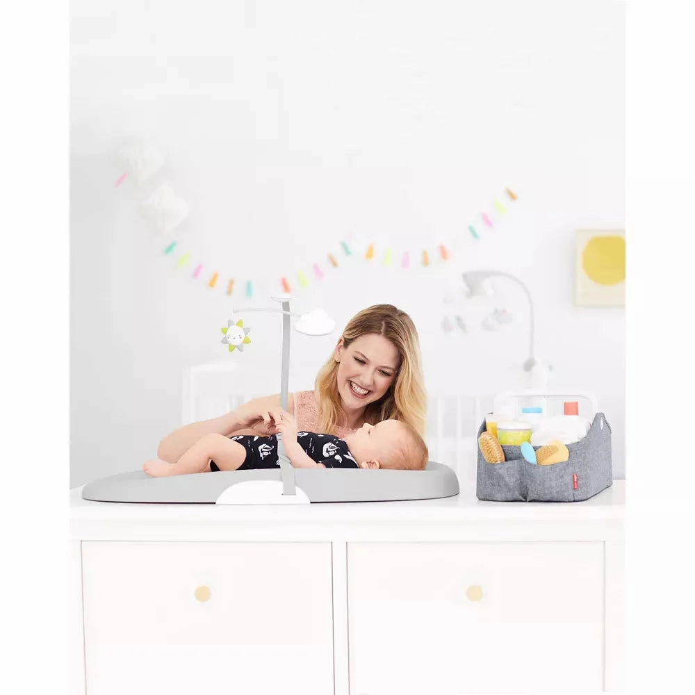 Nursery Style Wipe-Clean Changing Pad - Light Grey (See Description)