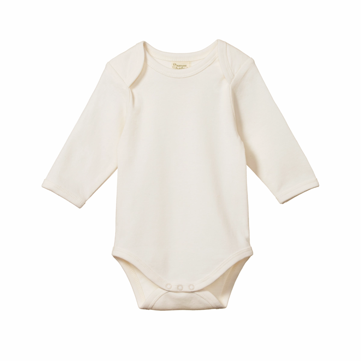 Organic Cotton Long Sleeve Bodysuit - Natural