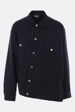 oversized asymmetrical jacket in gabardine