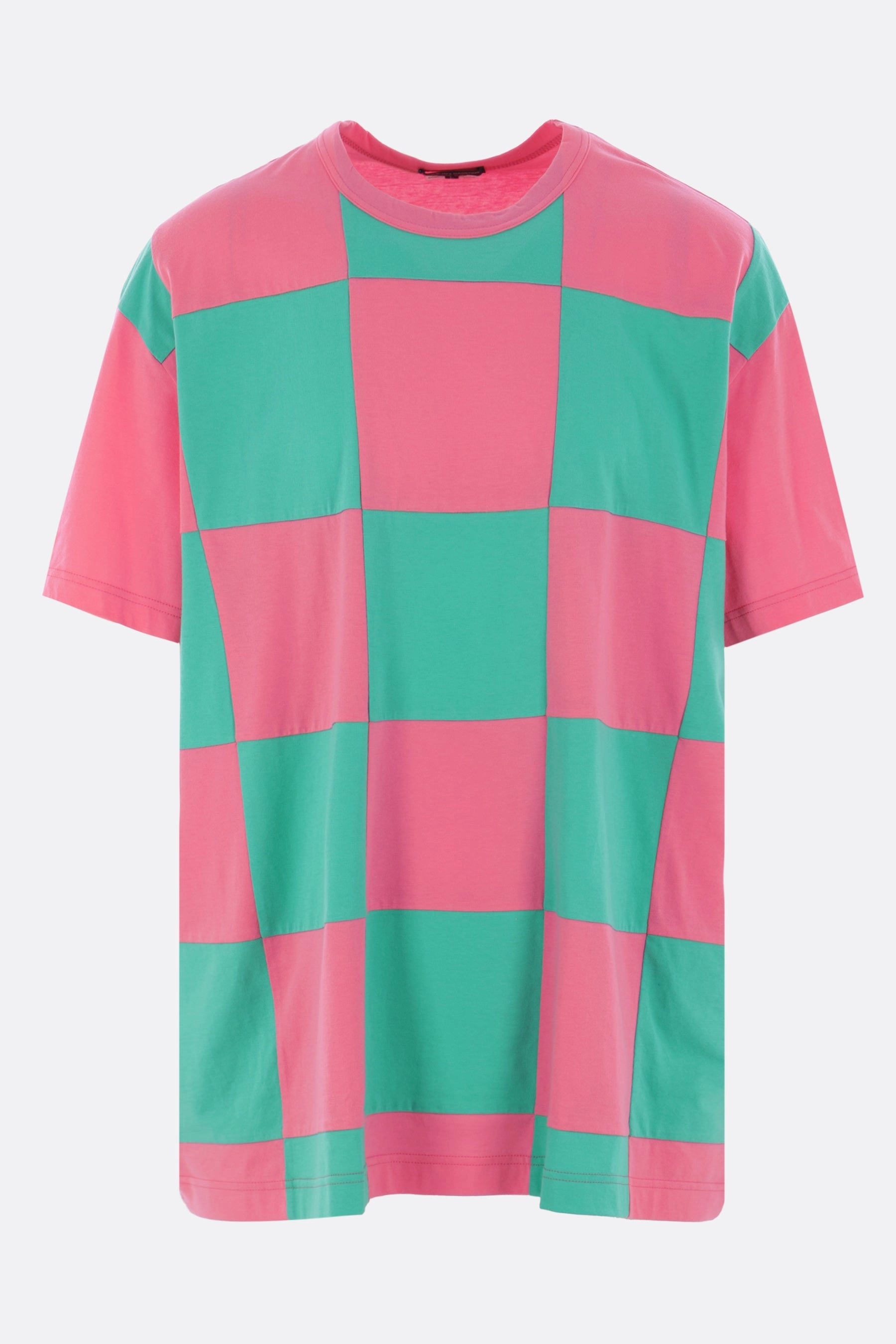 oversized cotton checkered t-shirt