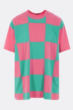oversized cotton checkered t-shirt