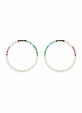 Pave Hoop Gold Multi