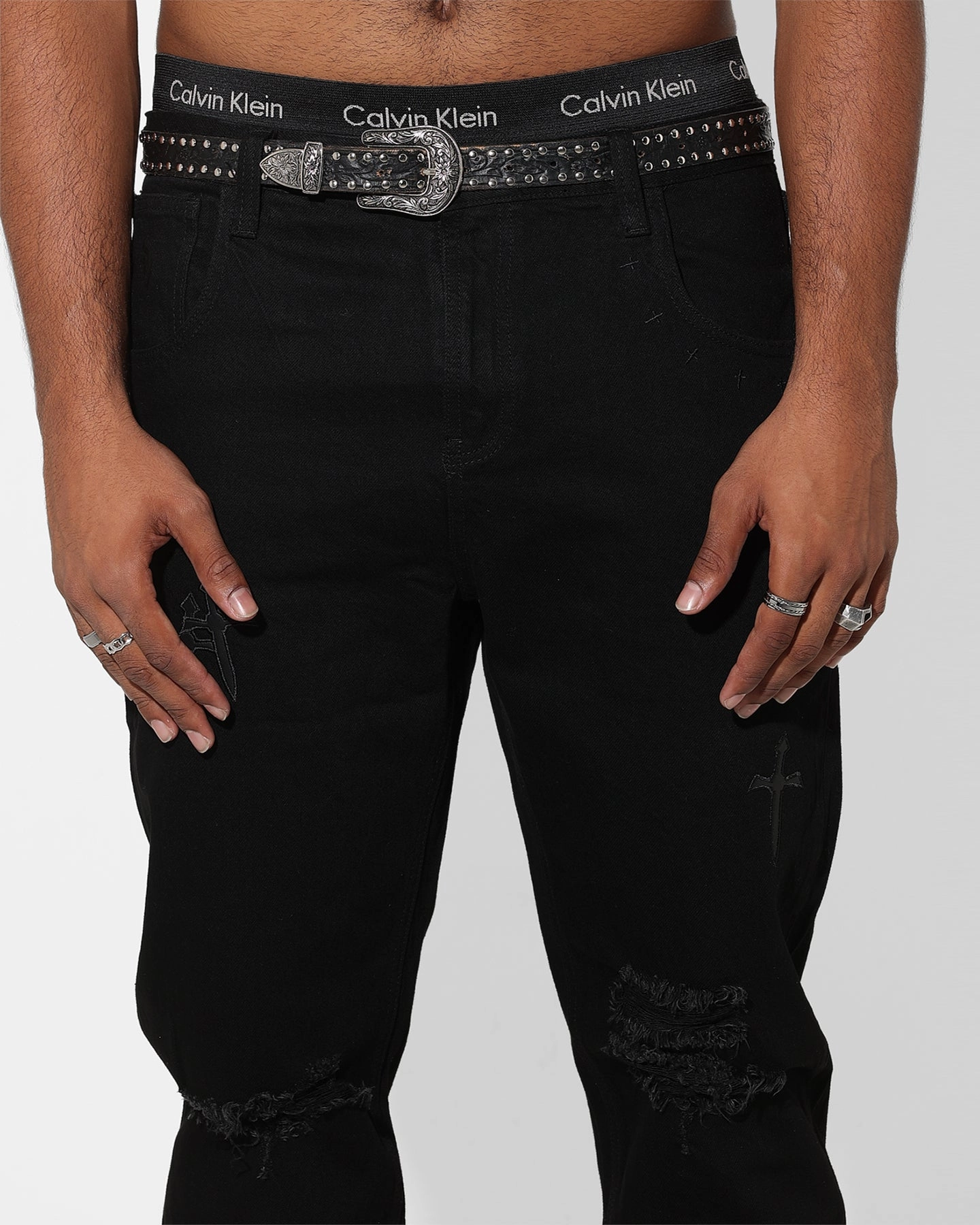 Saint Morta Daggers Relaxed JeansBlack